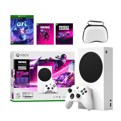 Microsoft Xbox Series S Fortnite & Rocket League Midnight Drive Pack Bundle with Ori and the Will of the Wisps Full Game and Mytrix Controller Protective Case