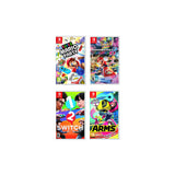 2022 New Nintendo Switch Gray Joy-Con Console Multiplayer Party Game Bundle + Extra Pair of Gray Joy-Con, Super Mario Party, Mario Kart 8 Deluxe, 1-2 Switch, Arms