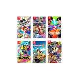 2022 New Nintendo Switch Red/Blue Joy-Con Console Multiplayer Party Game Bundle, Super Mario Party, Mario Kart 8 Deluxe, 1-2 Switch, Arms, Overcooked 2, Super Bomberman R