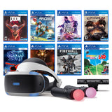 PlayStation VR 11-In-1 Deluxe Bundle PS4 & PS5 Compatible: VR Headset, Camera, Move Motion Controllers, DOOM VFR, Bravo Team, Firewall Zero Hour, Battlezone, RIGS, Until Dawn, Blood & Truth, Golf