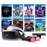 PlayStation VR 11-In-1 Deluxe Bundle PS4 & PS5 Compatible: VR Headset, Camera, Move Motion Controllers, Skyrim, VR Worlds, Bravo Team, Battlezone, RIGS, Until Dawn, Blood & Truth, Everybody's Golf