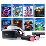 PlayStation VR 11-In-1 Deluxe Bundle PS4 & PS5 Compatible: VR Headset, Camera, Move Motion Controllers, VR Worlds, Resident Evil 7, Bravo Team, Battlezone, RIGS, Until Dawn, Blood & Truth, Golf