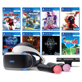 PlayStation VR 11-In-1 Deluxe Bundle PS4 & PS5 Compatible: VR Headset, Camera, Move Motion Controllers, Iron Man, Star Wars Squadrons, Skyrim, Battlezone, RIGS, Until Dawn, Blood & Truth, Golf